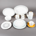FOSUNY 45PCS NEW BONE CHINE DINNER SET BLUE/GOLD (202029001)