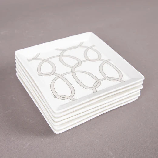 FOSUNY SET 6 SQUARE DISH 13X13CM GREY/WHITE (202029014)