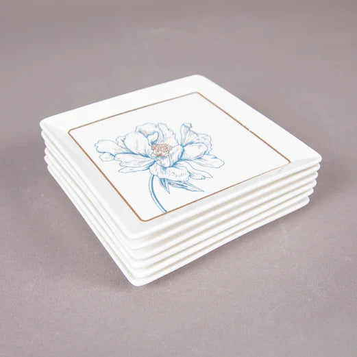 FOSUNY SET 6 SQUARE DISH 13X13CM BLUE/GOLD (202029019)