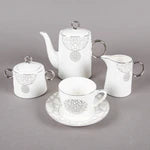 FOSUNY 45PCS NEW BONE CHINA DINNER SET GREY/WHITE (202029011)