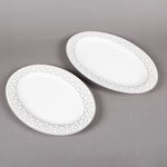 FOSUNY 45PCS NEW BONE CHINA DINNER SET GREY/WHITE (202029011)