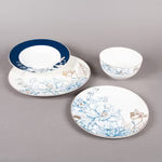 FOSUNY 45PCS NEW BONE CHINA DINNER SET BLUE/GOLD