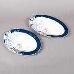 FOSUNY 45PCS NEW BONE CHINA DINNER SET BLUE/GOLD